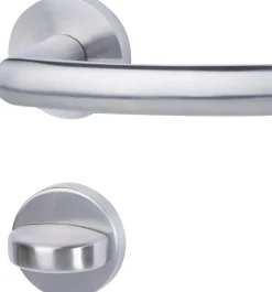 Alpertec Rosettengarnitur WC Brookline Edelstahl satiniert Ø 5,2 cm mit Sperrriegel