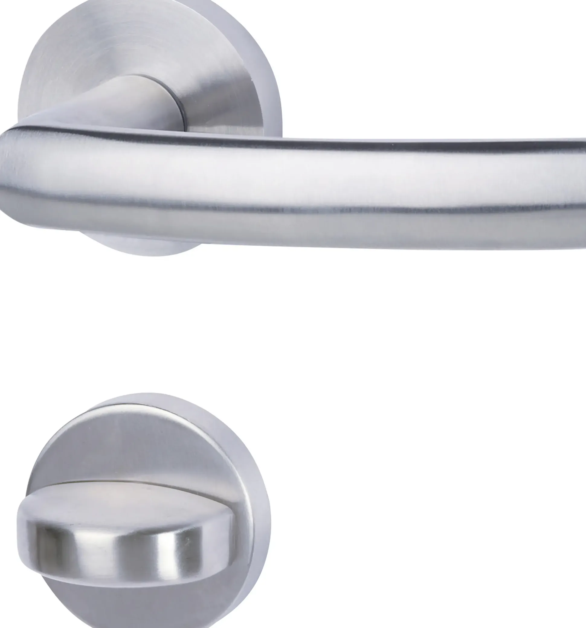 Alpertec Rosettengarnitur WC Brookline Edelstahl satiniert Ø 5,2 cm mit Sperrriegel