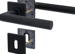 Alpertec Rosettengarnitur Martina BB Edelstahl schwarz matt 5 x 5 cm