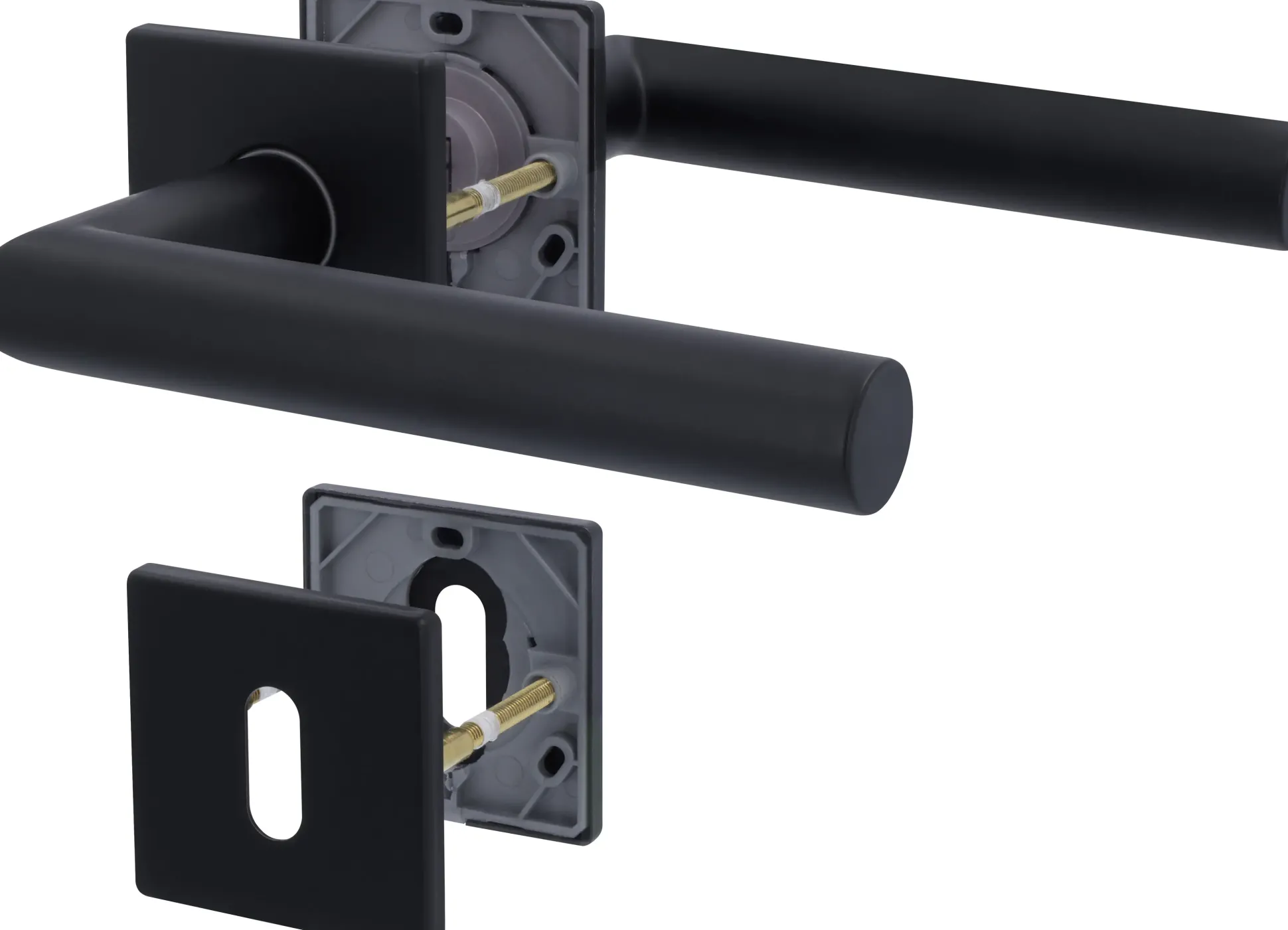 Alpertec Rosettengarnitur Martina BB Edelstahl schwarz matt 5 x 5 cm