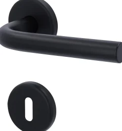 Alpertec Rosettengarnitur WC Dolores Edelstahl schwarz matt Ø 5 cm