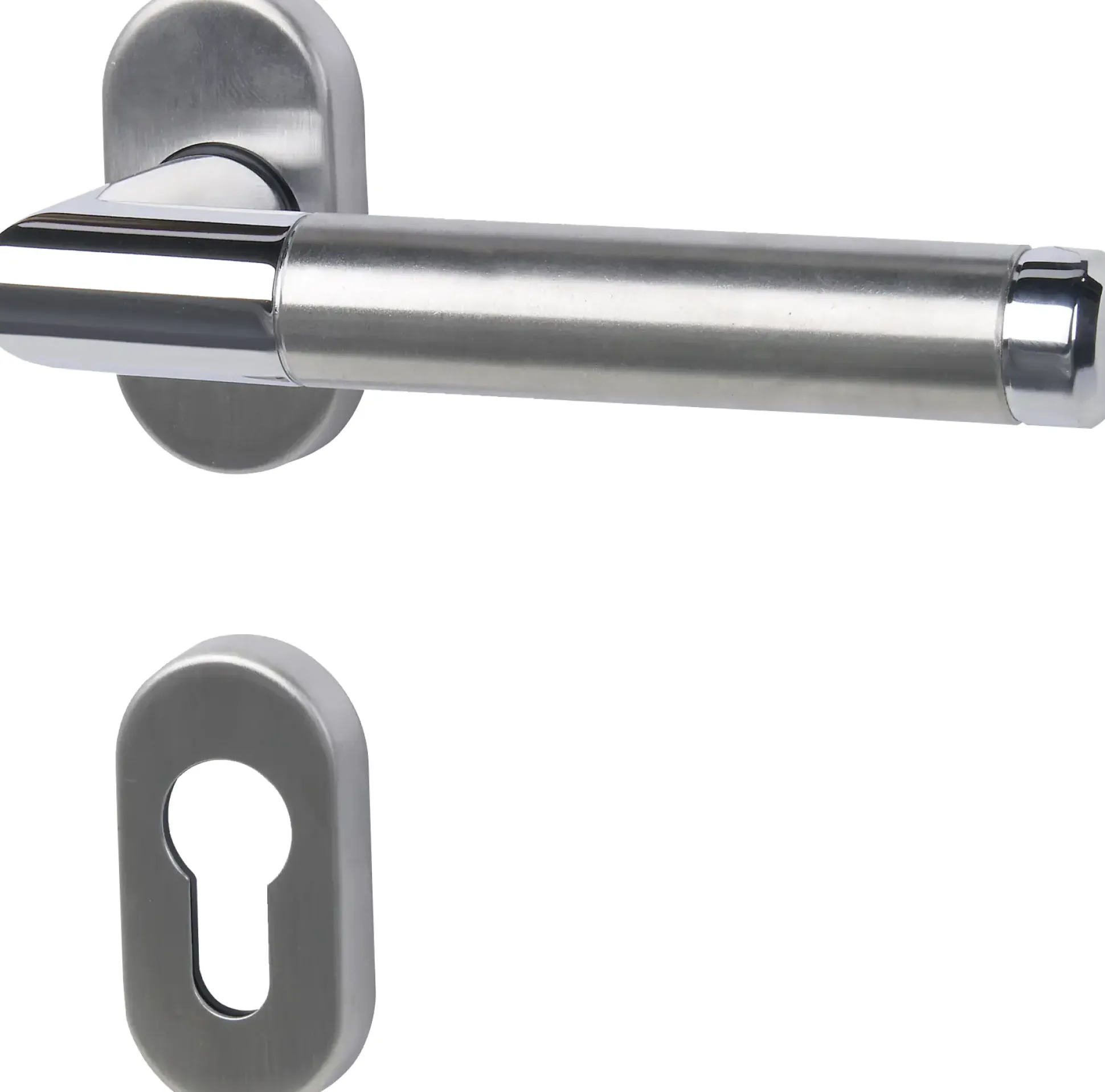 Alpertec Rosetten-Halbgarnitur Cork links Edelstahl silber