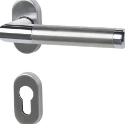 Alpertec Rosetten-Halbgarnitur Cork rechts Edelstahl silber