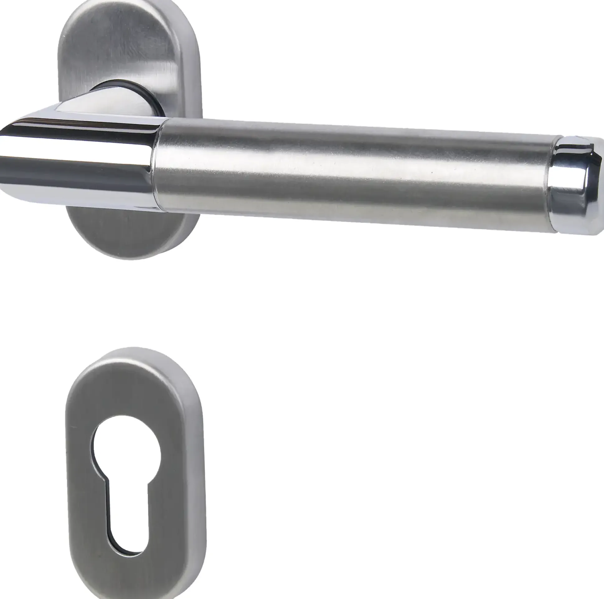 Alpertec Rosetten-Halbgarnitur Cork rechts Edelstahl silber