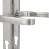 Alpertec Schmalrahmengarnitur Oval Drücker/Drücker Edelstahl silber