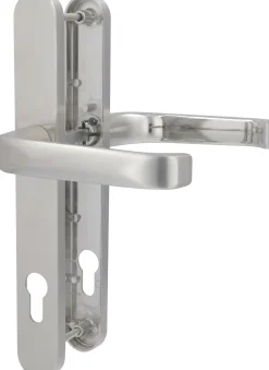 Alpertec Schmalrahmengarnitur Oval Drücker/Drücker Edelstahl silber
