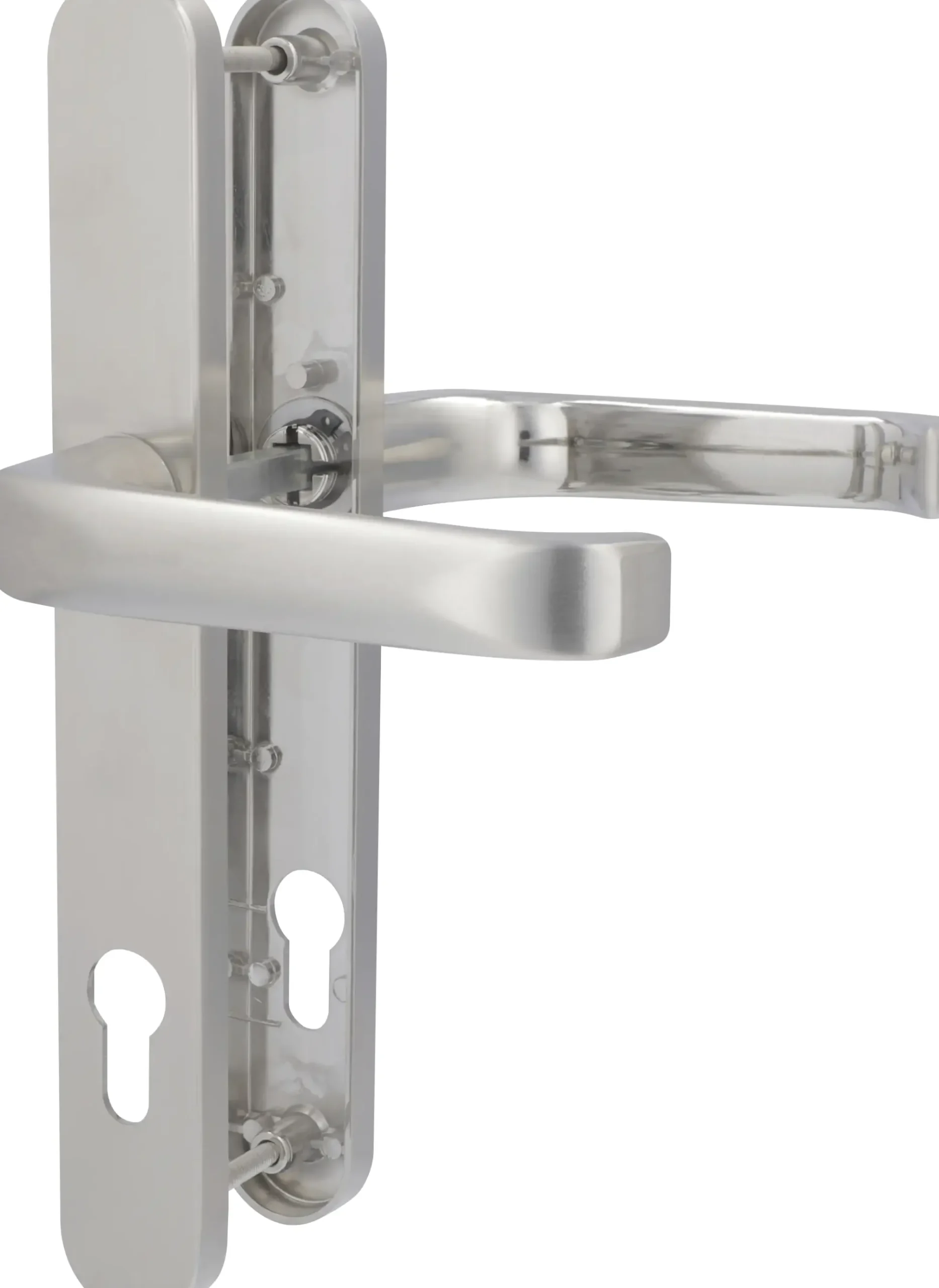 Alpertec Schmalrahmengarnitur Oval Drücker/Drücker Edelstahl silber