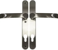 Alpertec Schmalrahmengarnitur Oval Drücker/Drücker Edelstahl silber