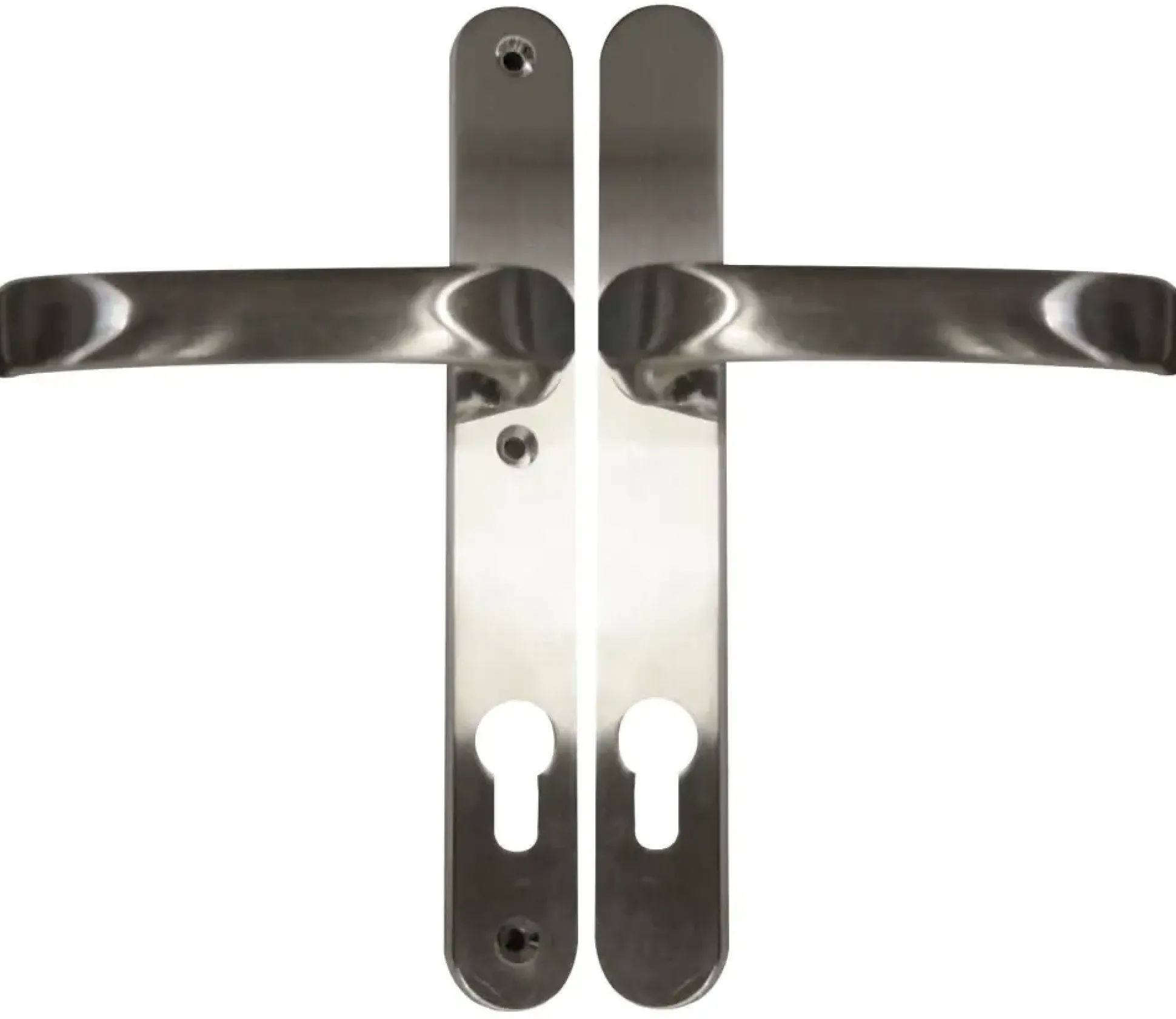 Alpertec Schmalrahmengarnitur Oval Drücker/Drücker Edelstahl silber
