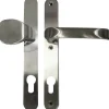 Alpertec Schmalrahmengarnitur Oval Drücker/Knopf Edelstahl silber