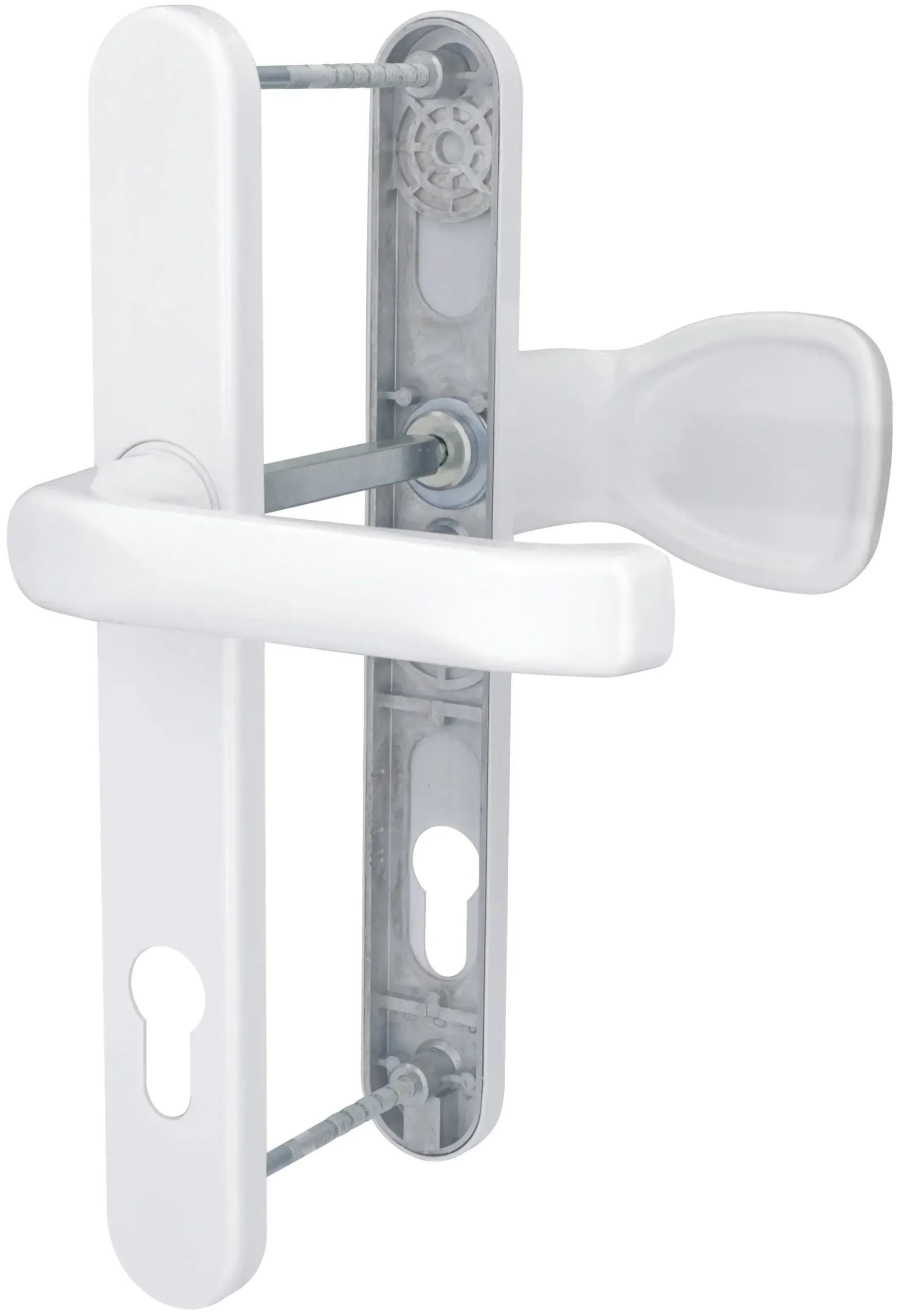 Alpertec Schmalrahmengarnitur Oval Drücker/Knopf Kunststoff weiß