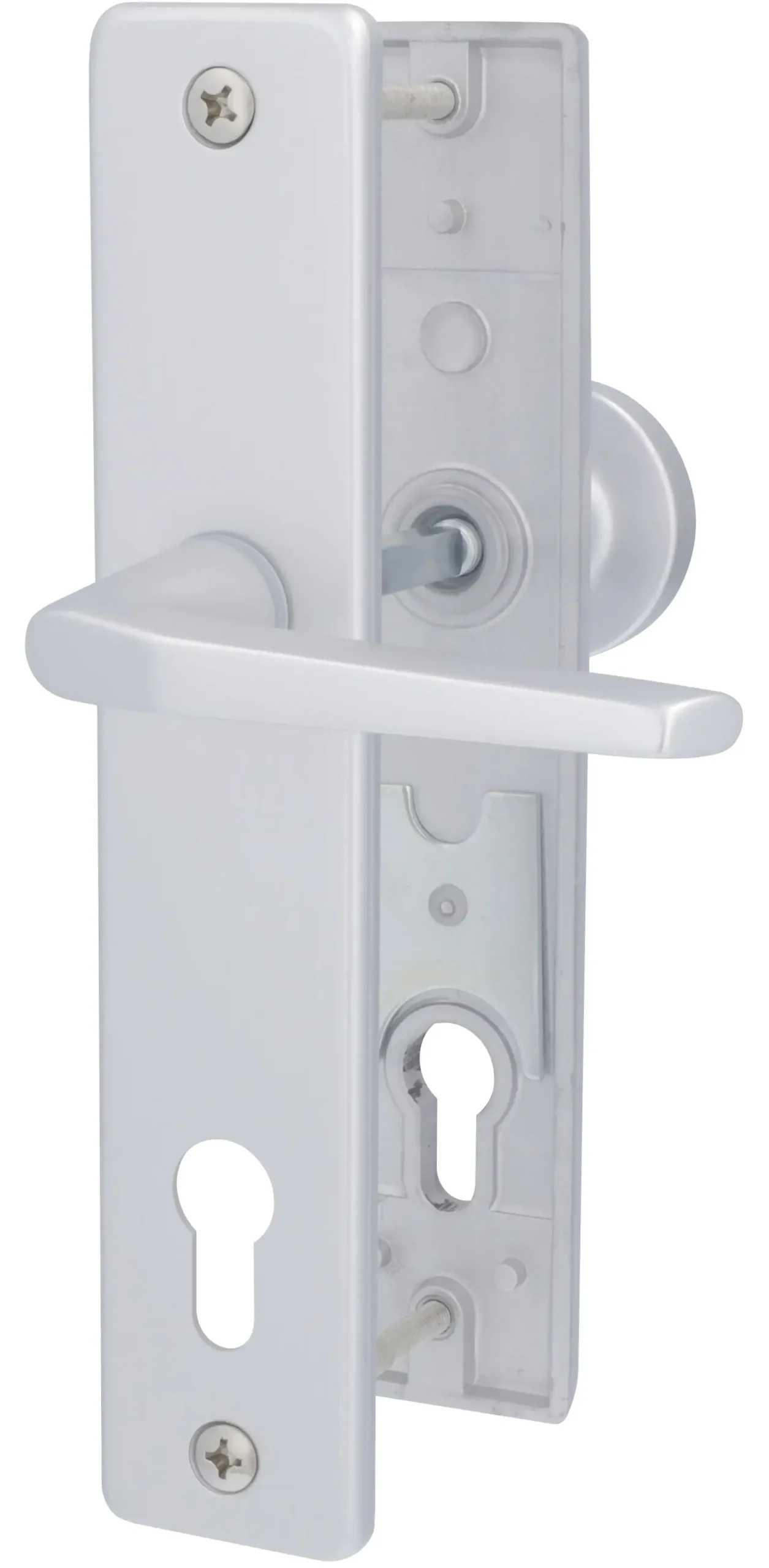 Alpertec Schutzbeschlag Tira Drücker/Knopf Aluminium silber 92 mm