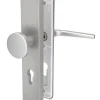 Alpertec Türbeschlag Langschild Tira II PZ Drücker/Knopf Alu F9 23,7 x 5 cm