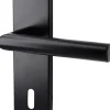 Alpertec Türgarnitur Langschild Conte BB Edelstahl schwarz 24 x 5 cm