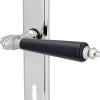 Alpertec Türgarnitur Langschild Odin BB Edelstahl poliert Griff schwarz 23 x 4,5 cm
