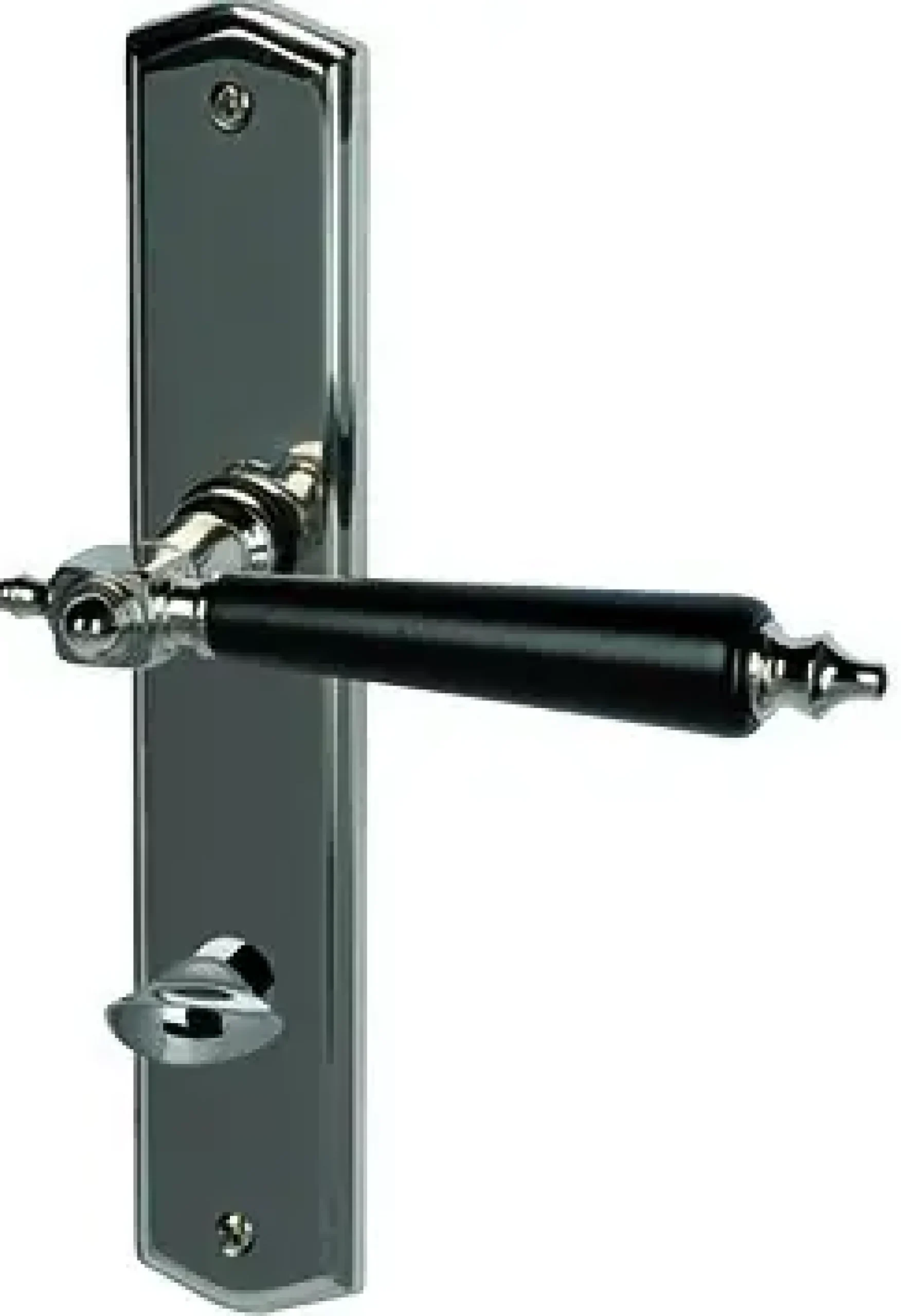 Alpertec Türgarnitur WC Langschild Odin Edelstahl poliert Griff schwarz 23 x 4,5 cm mit Sperrriegel
