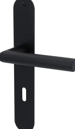 Alpertec Türgarnitur WC Langschild Martina BB Edelstahl schwarz matt 23,5 x 4 cm