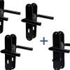 Alpertec Türgarnitur-Set Langschild Conte BB Edelstahl schwarz 24 x 5 cm