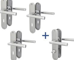 Alpertec Türgarnitur-Set Langschild Conte BB Edelstahl poliert 24 x 5 cm