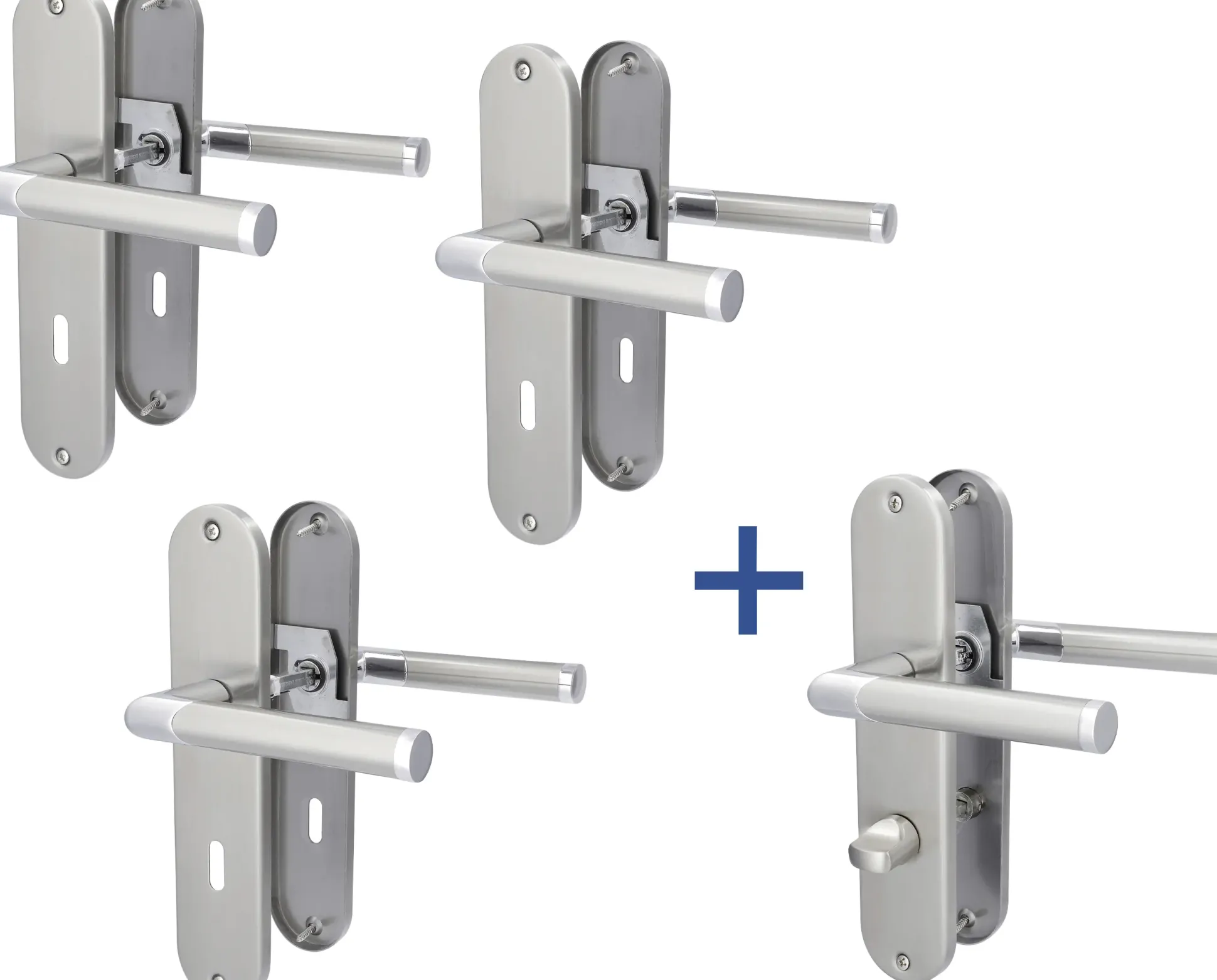 Alpertec Türgarnitur-Set Langschild Conte BB Edelstahl poliert 24 x 5 cm
