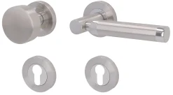 Alpertec Türgriff-Garnitur Solid 3 für Wohnungstüren PZ silber Ø 52 mm rechts
