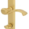 Alpertec WC-Langschildgarnitur Bianca Messing gold abgerundet