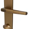 Alpertec WC-Langschildgarnitur Phil Aluminium F4 bronze abgerundet