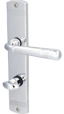 Alpertec WC-Langschildgarnitur Sale Messing silber abgerundet