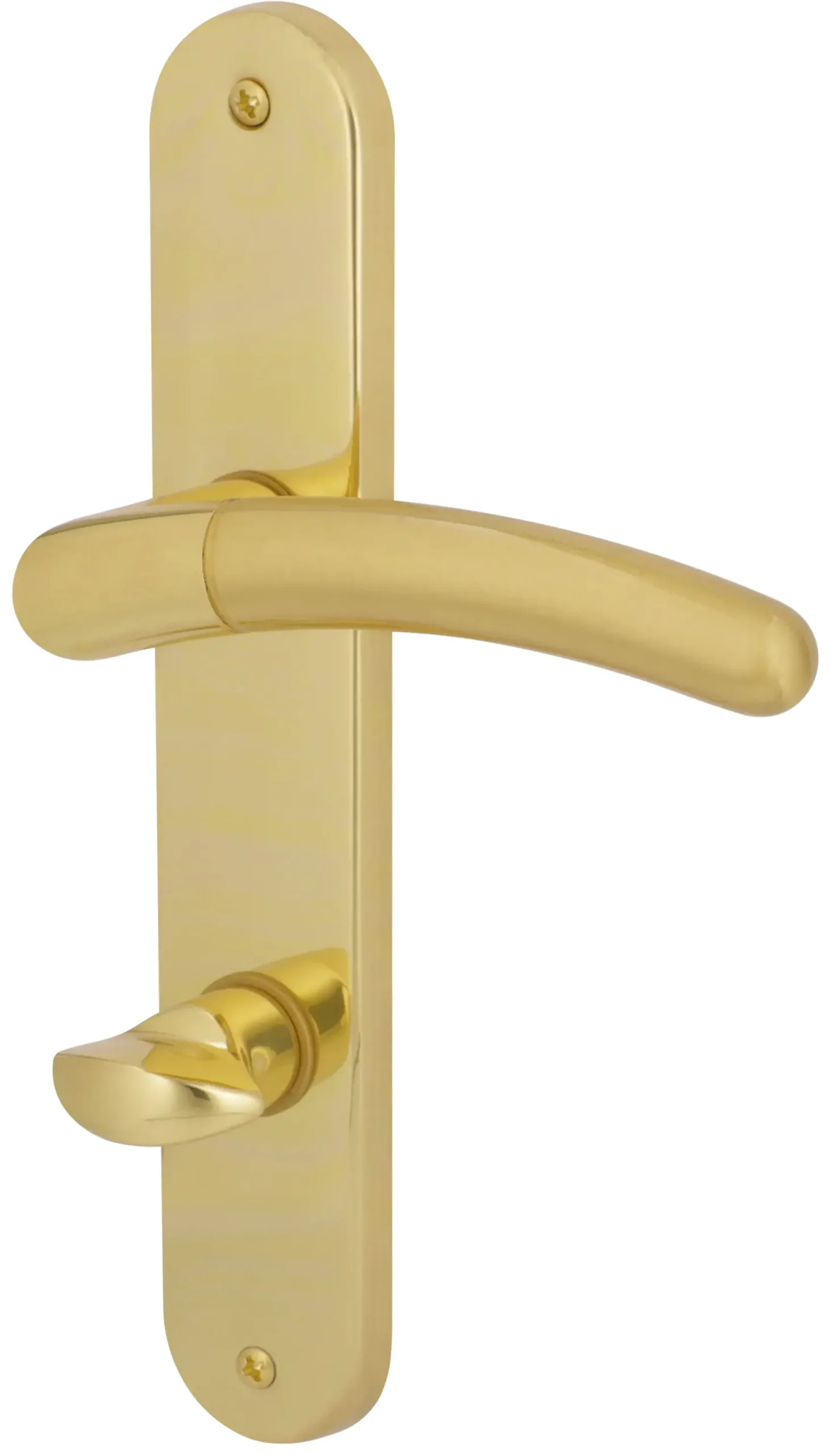 Alpertec WC-Langschildgarnitur Beate Messing gold abgerundet