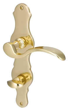 Alpertec WC-Langschildgarnitur Eva Easy Messing gold verschnörkelt