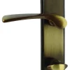 Alpertec WC-Langschildgarnitur Nelson Messing bronze eckig
