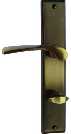 Alpertec WC-Langschildgarnitur Nelson Messing bronze eckig