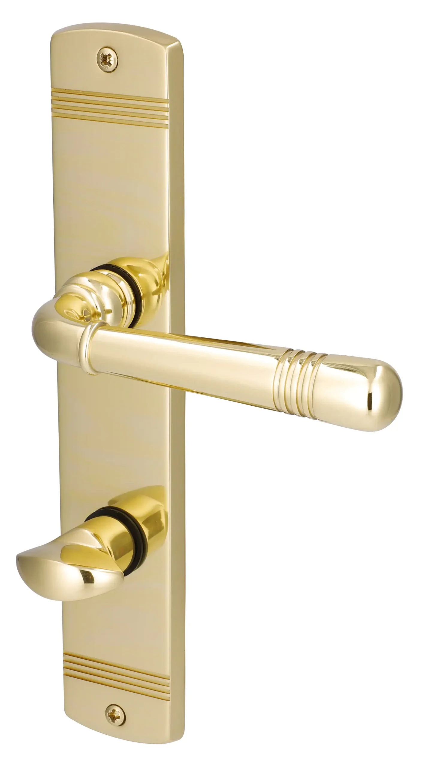 Alpertec WC-Langschildgarnitur Sale Messing gold abgerundet