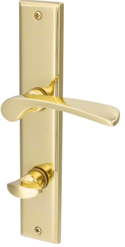 Alpertec WC-Langschildgarnitur Nelson Messing gold eckig