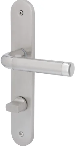 Alpertec WC-Langschildgarnitur Lea Edelstahl Bi-Colour abgerundet