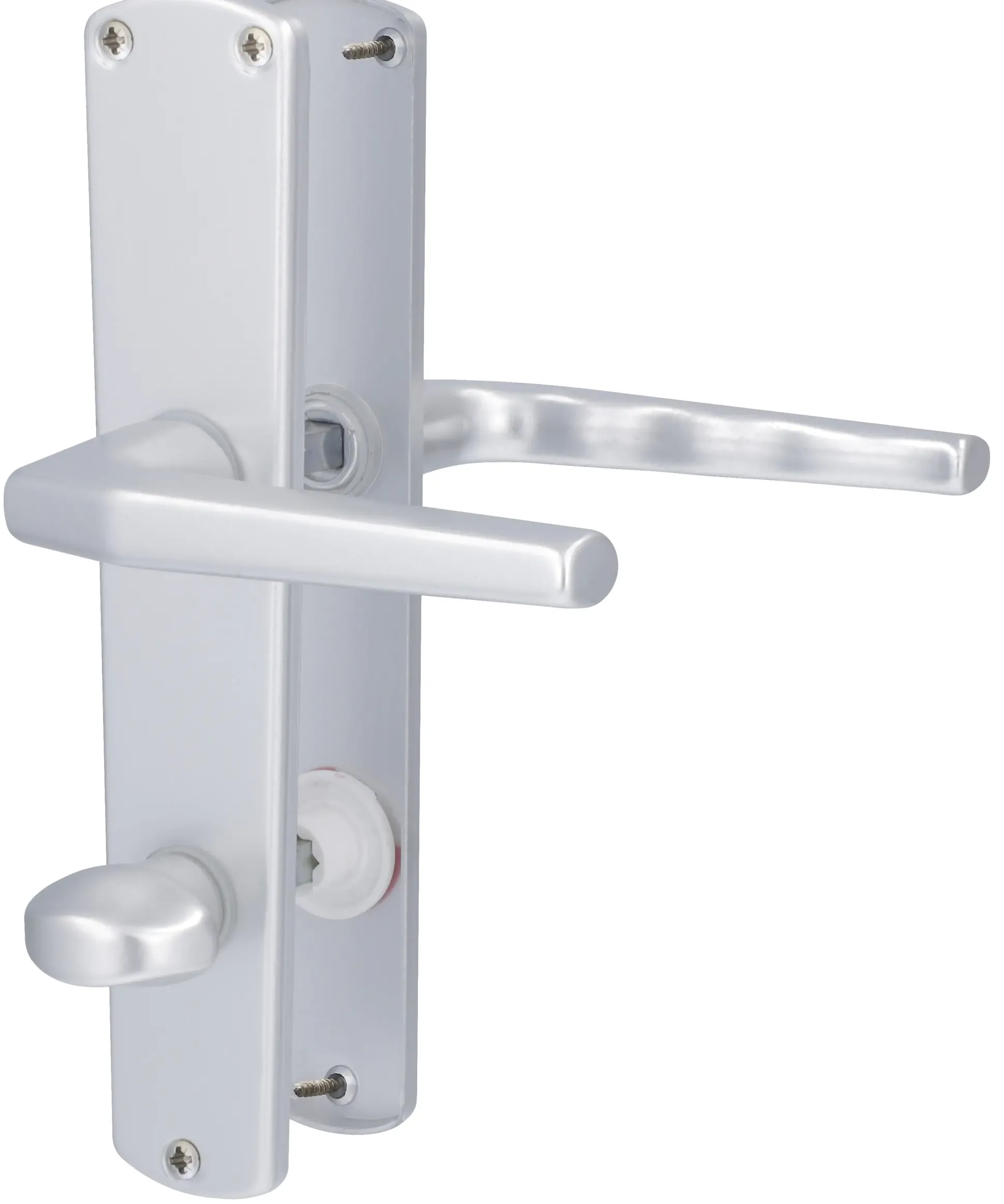 Alpertec WC-Langschildgarnitur Phil Aluminium F1 silber abgerundet