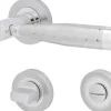 Alpertec WC-Rosettengarnitur Solid 5 Edelstahl silber rund