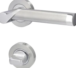 Alpertec WC-Rosettengarnitur Solid 1 Edelstahl silber rund