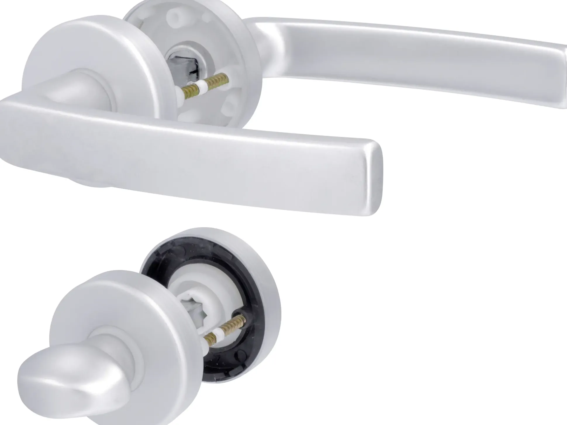 Alpertec WC-Rosettengarnitur Vanda Aluminium silber rund
