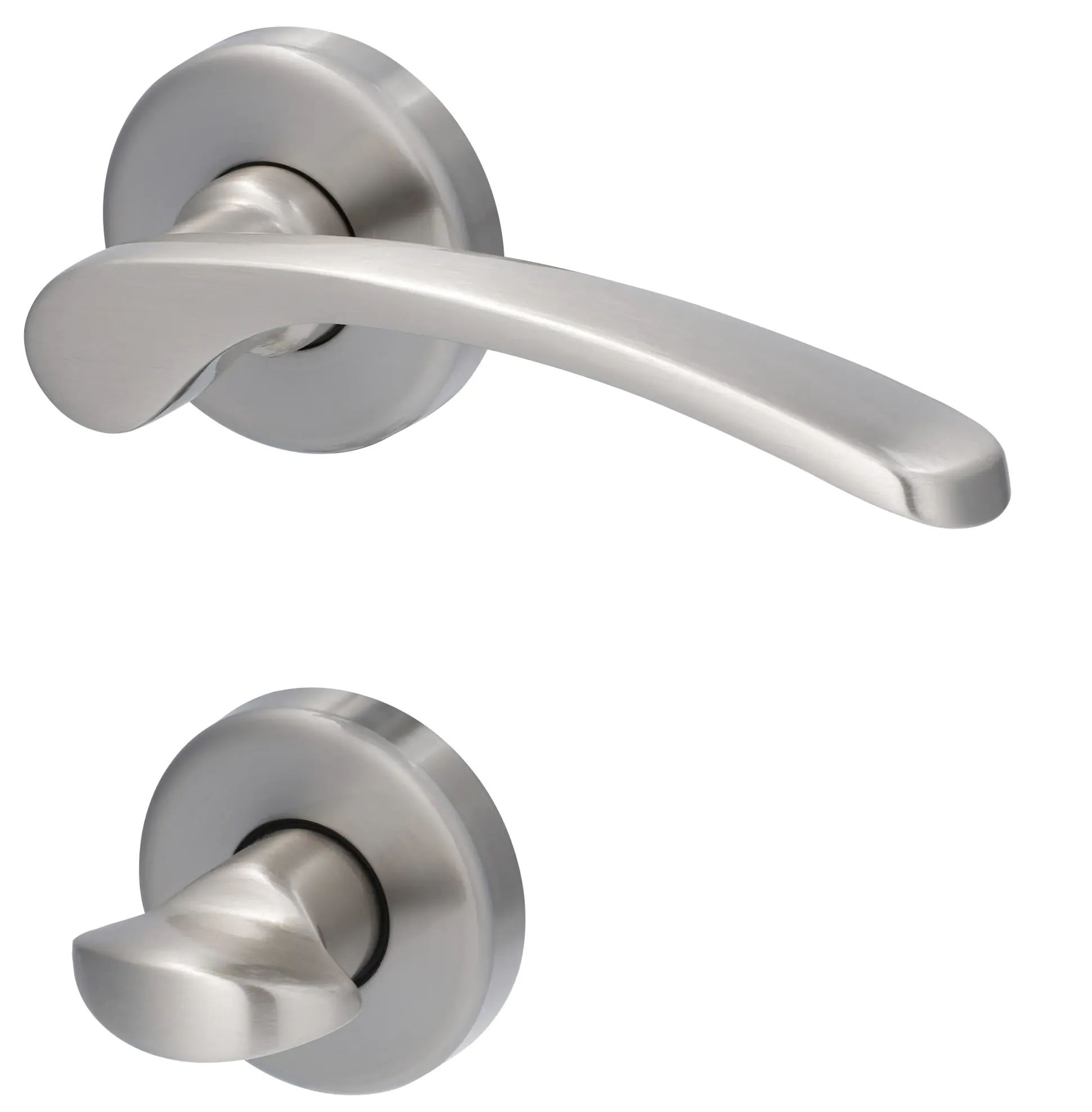 Alpertec WC-Rosettengarnitur Amos Messing silber rund