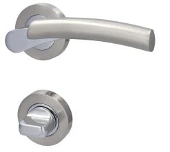 Alpertec WC-Rosettengarnitur Solid 7 Edelstahl silber rund