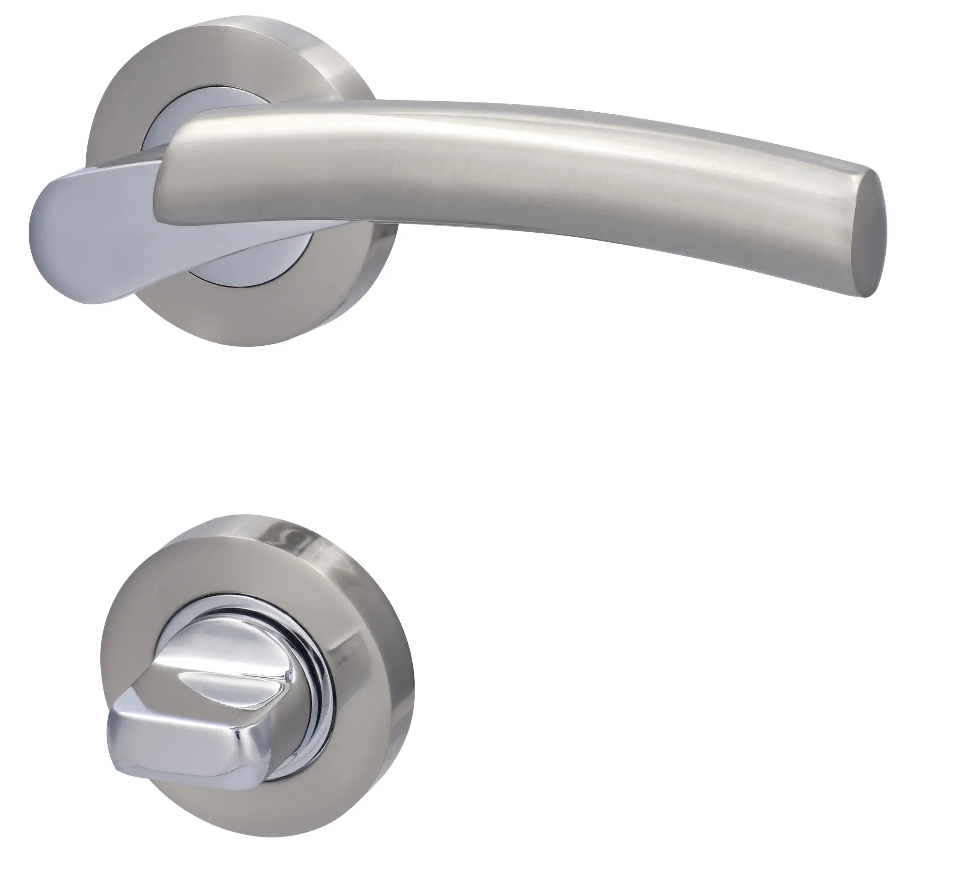 Alpertec WC-Rosettengarnitur Solid 7 Edelstahl silber rund