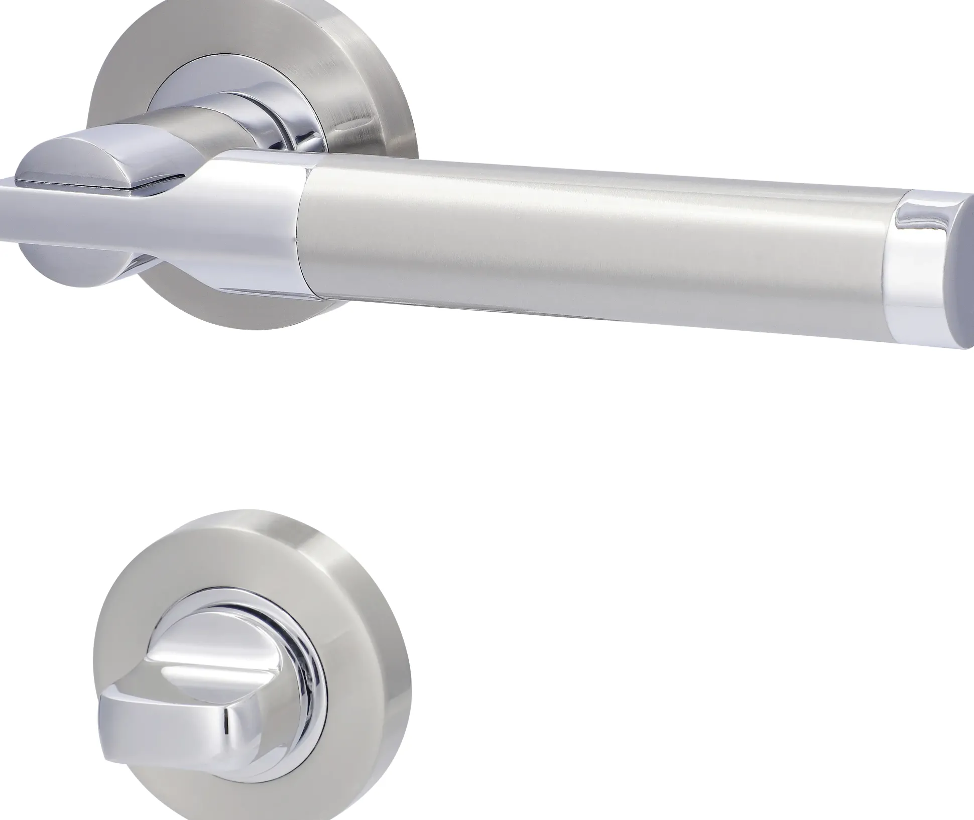 Alpertec WC-Rosettengarnitur Solid 6 Edelstahl silber rund