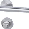 Alpertec WC-Rosettengarnitur Solid 10 Edelstahl silber rund