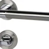 Alpertec WC-Rosettengarnitur Lissabon Edelstahl silber rund
