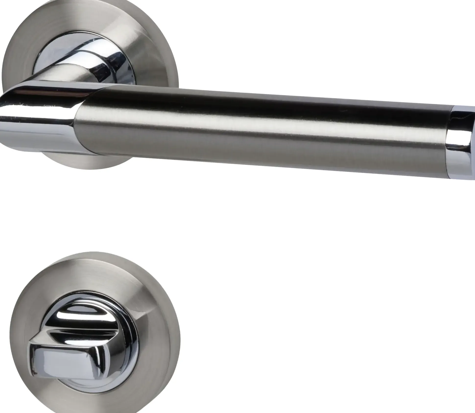 Alpertec WC-Rosettengarnitur Lissabon Edelstahl silber rund