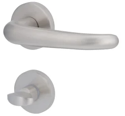 Alpertec WC-Rosettengarnitur Barcelona Edelstahl silber rund