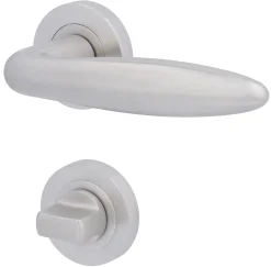 Alpertec WC-Rosettengarnitur Athen II Edelstahl silber rund