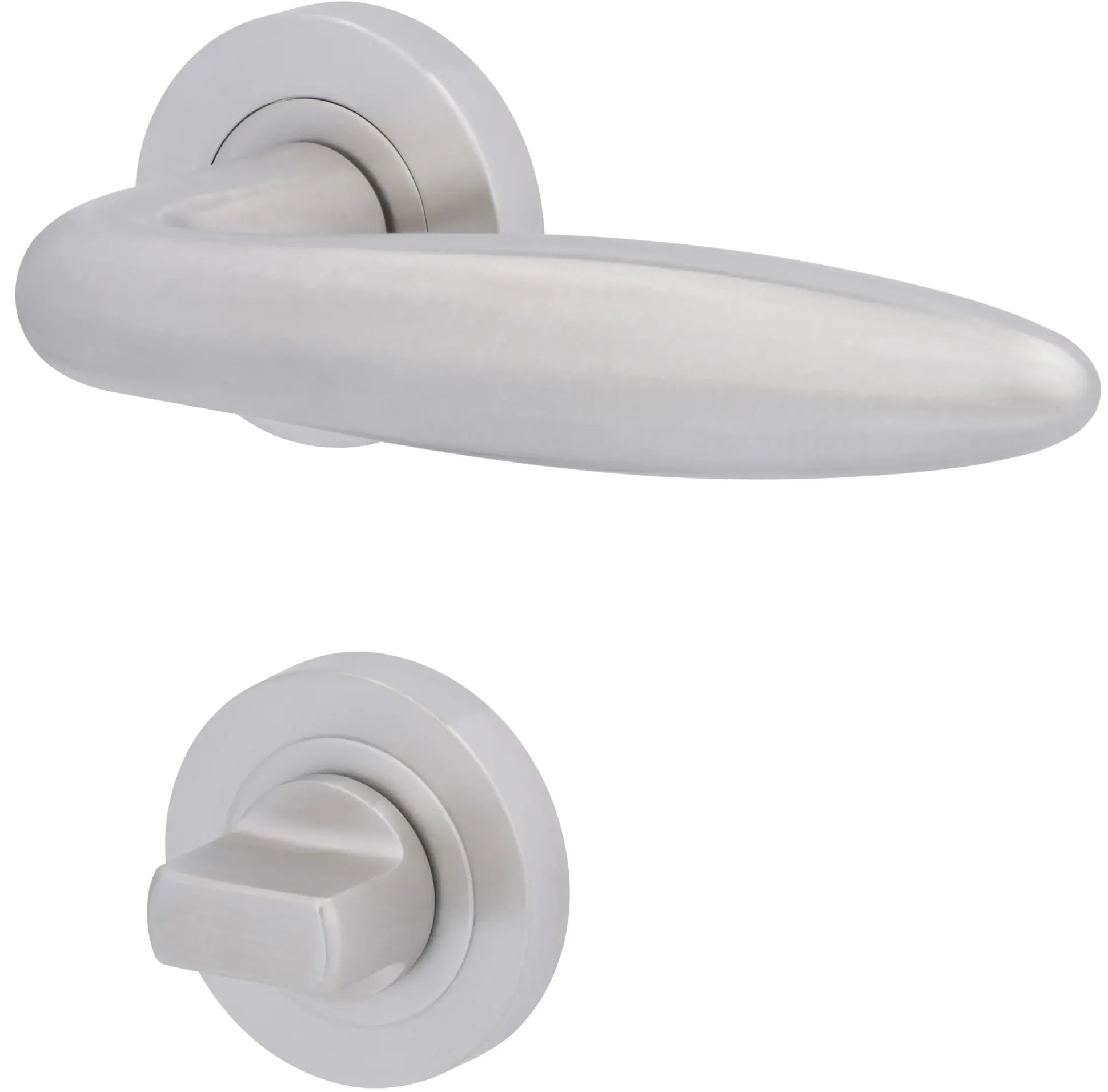 Alpertec WC-Rosettengarnitur Athen II Edelstahl silber rund