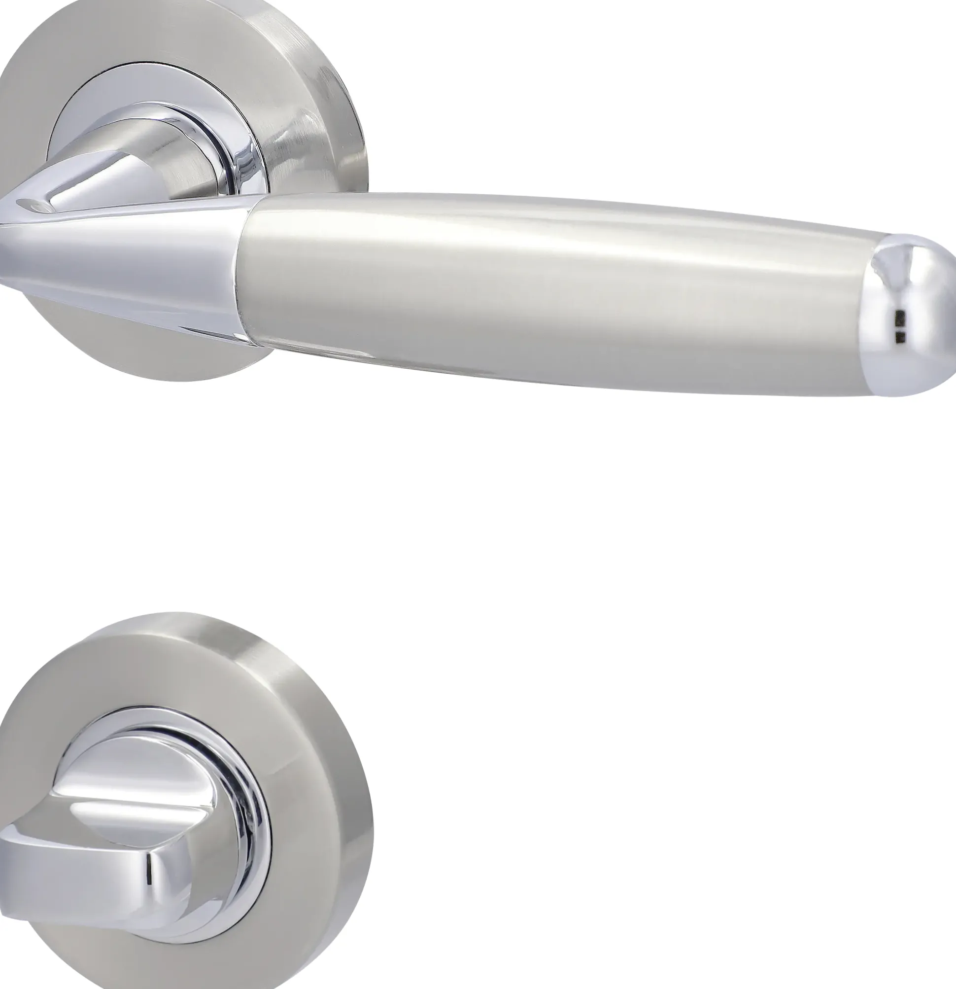 Alpertec WC-Rosettengarnitur Solid 8 Edelstahl silber rund